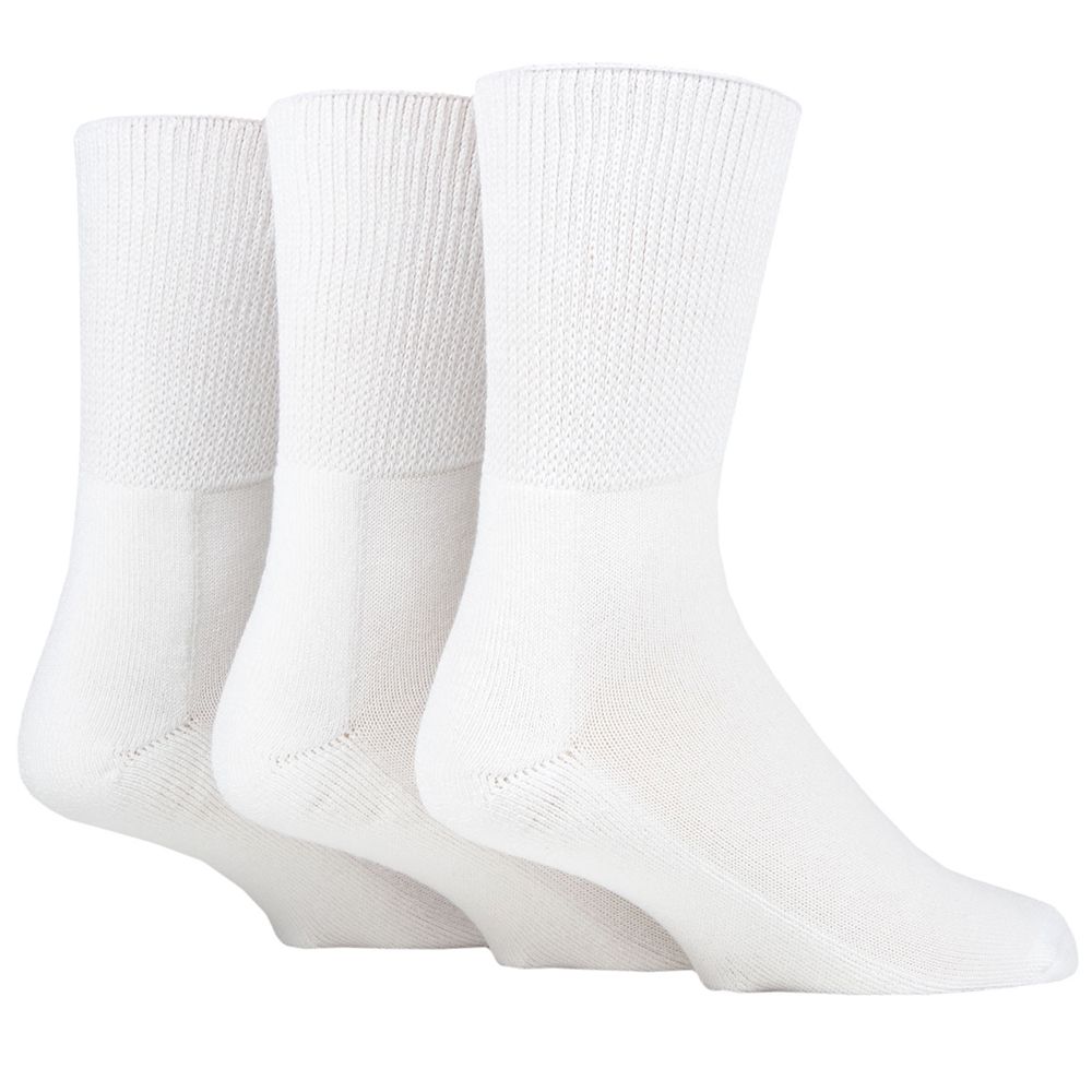 X927 IOMI Triple Pack Bamboo Diabetic Socks (White)