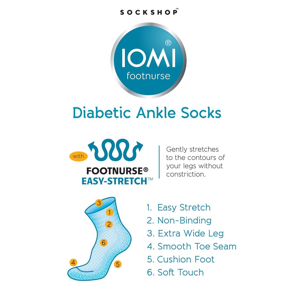 X962 IOMI 3 Pair Diabetic Ankle Socks