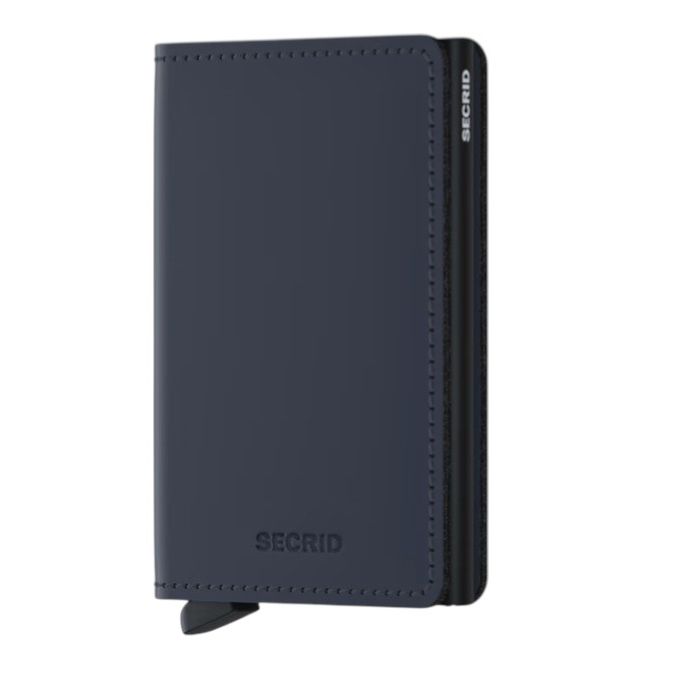 X971 Secrid Slim Leather Wallet RFID Cardprotector (Navy)