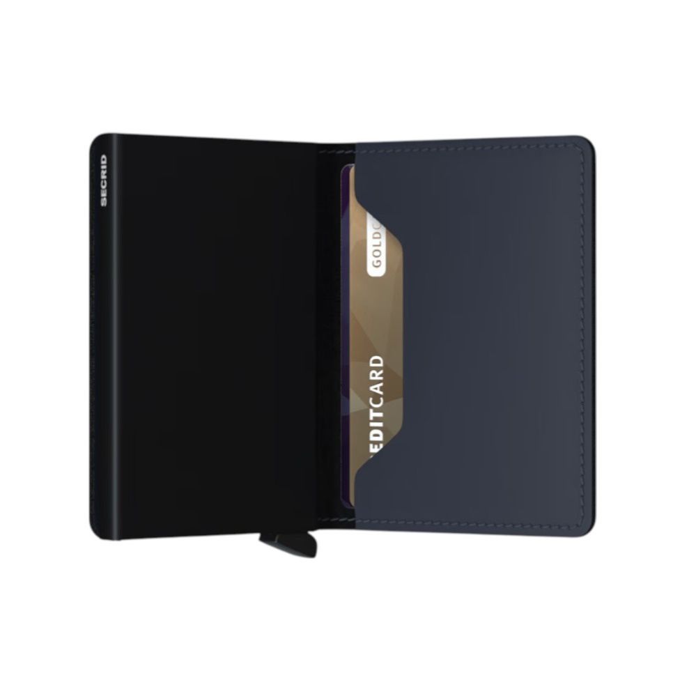 X971 Secrid Slim Leather Wallet RFID Cardprotector (Navy)