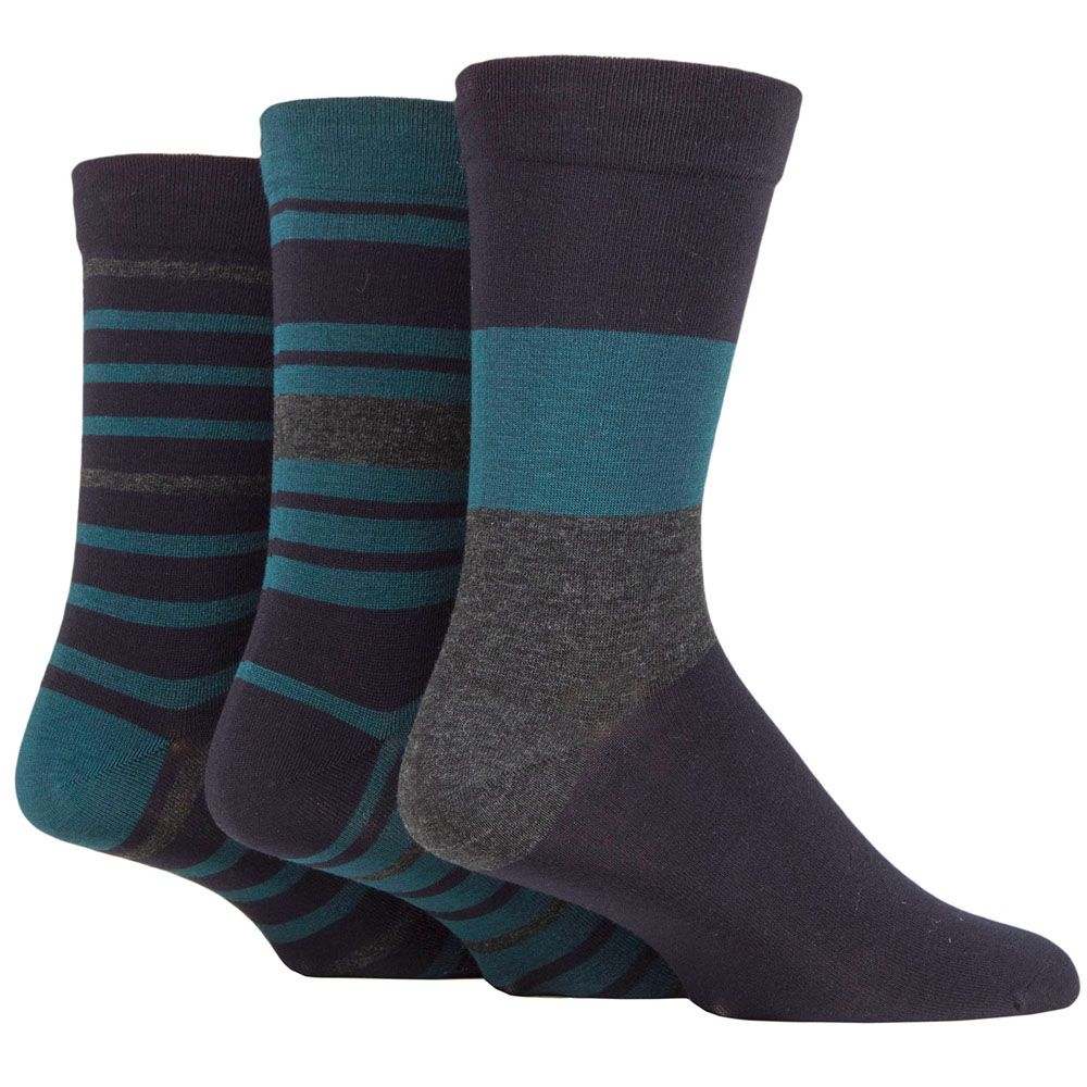X778 Comfort Cuff Bamboo Striped Socks