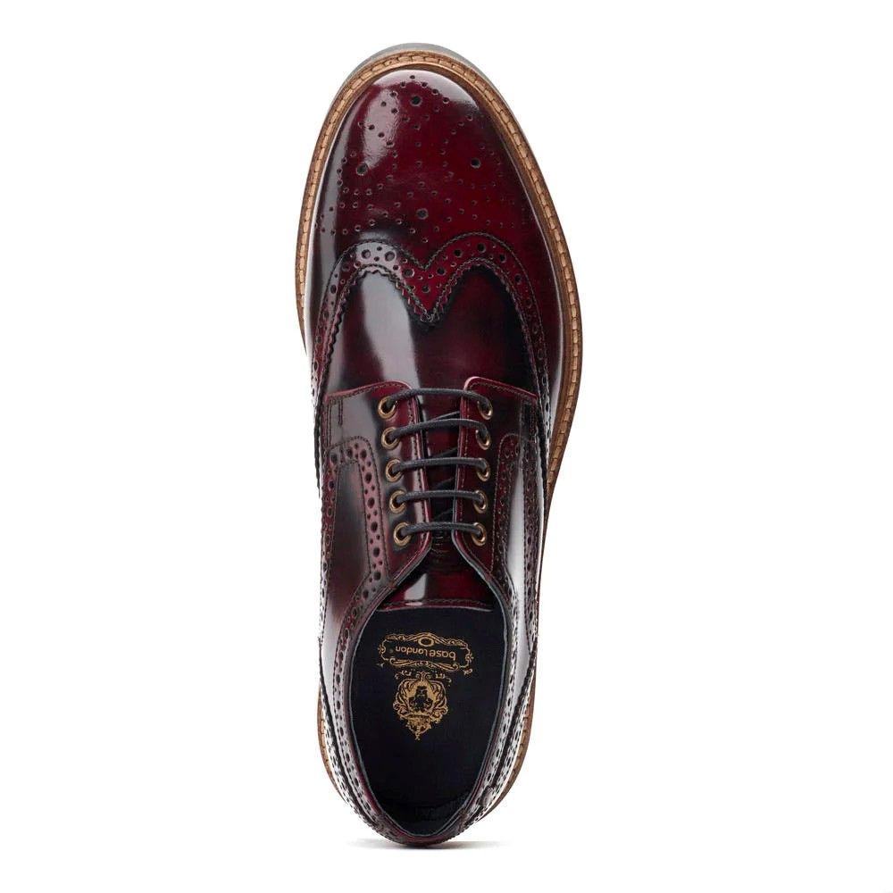 H1939 Base London Woburn Hi Shine Lace Up Shoe (Bordo)