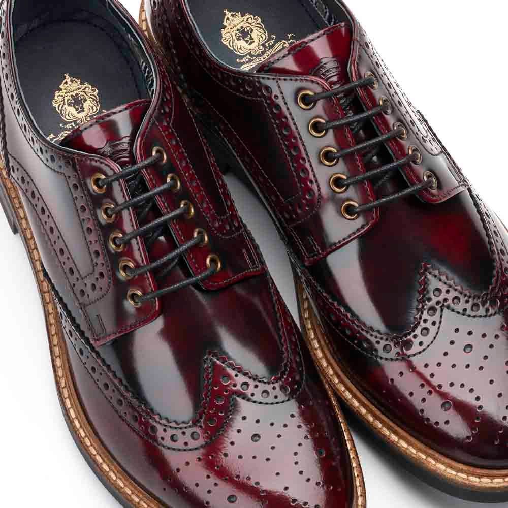 H1939 Base London Woburn Hi Shine Lace Up Shoe (Bordo)