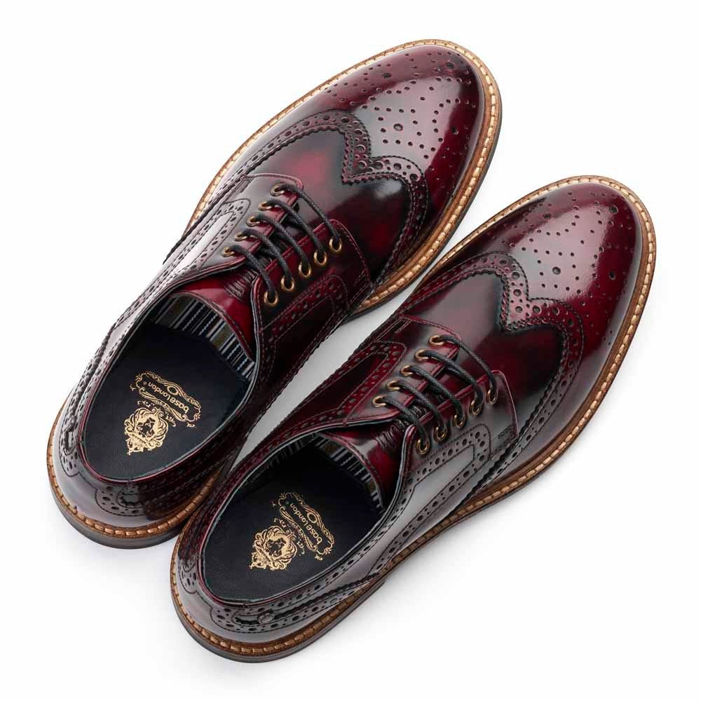 H1939 Base London Woburn Hi Shine Lace Up Shoe (Bordo)