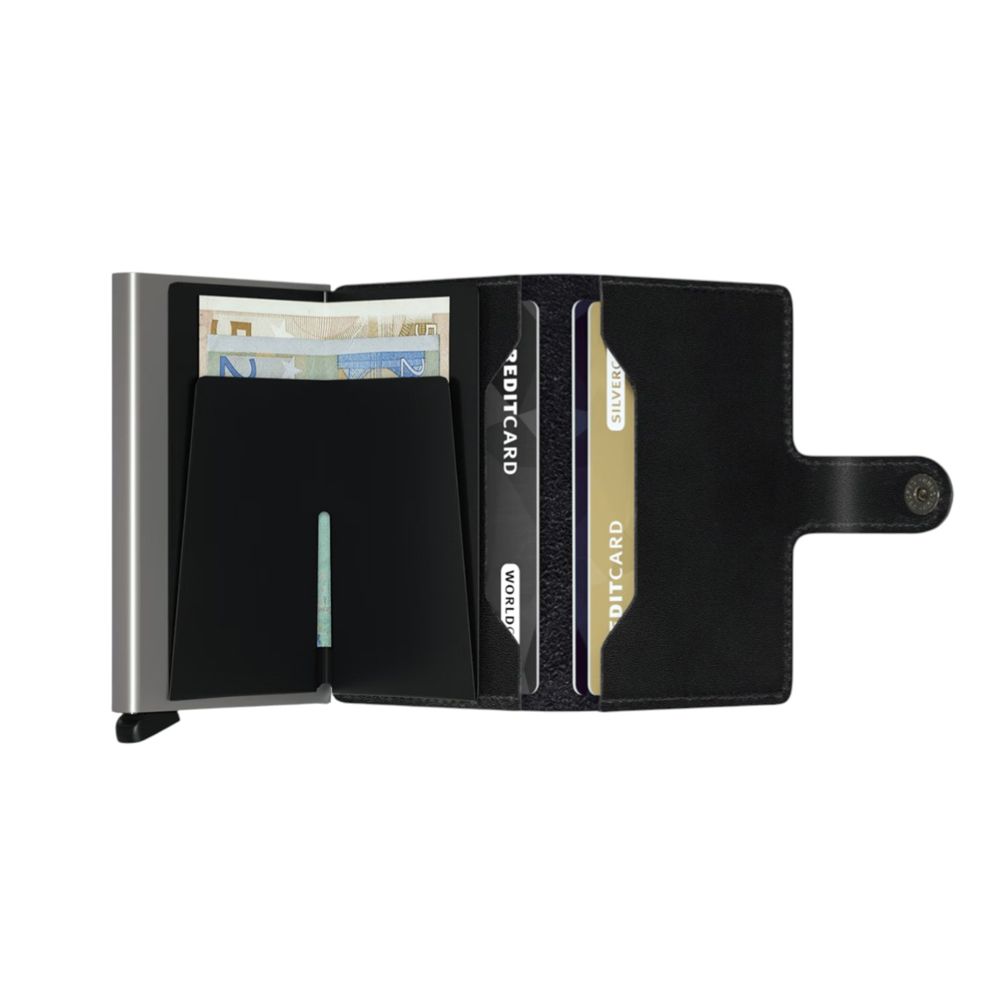 X970 Secrid Mini Leather Wallet RFID Cardprotector (Black)